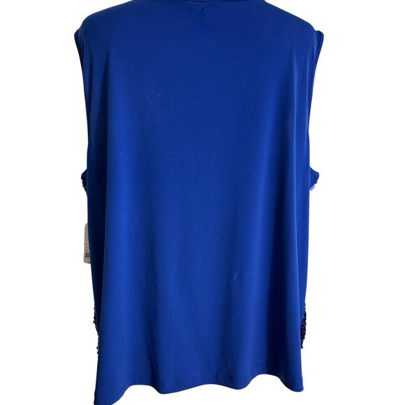 George Sparkly Blue Sequin Tank Top Size XXL Dressy Holiday Shell Party New - Picture 2 of 8